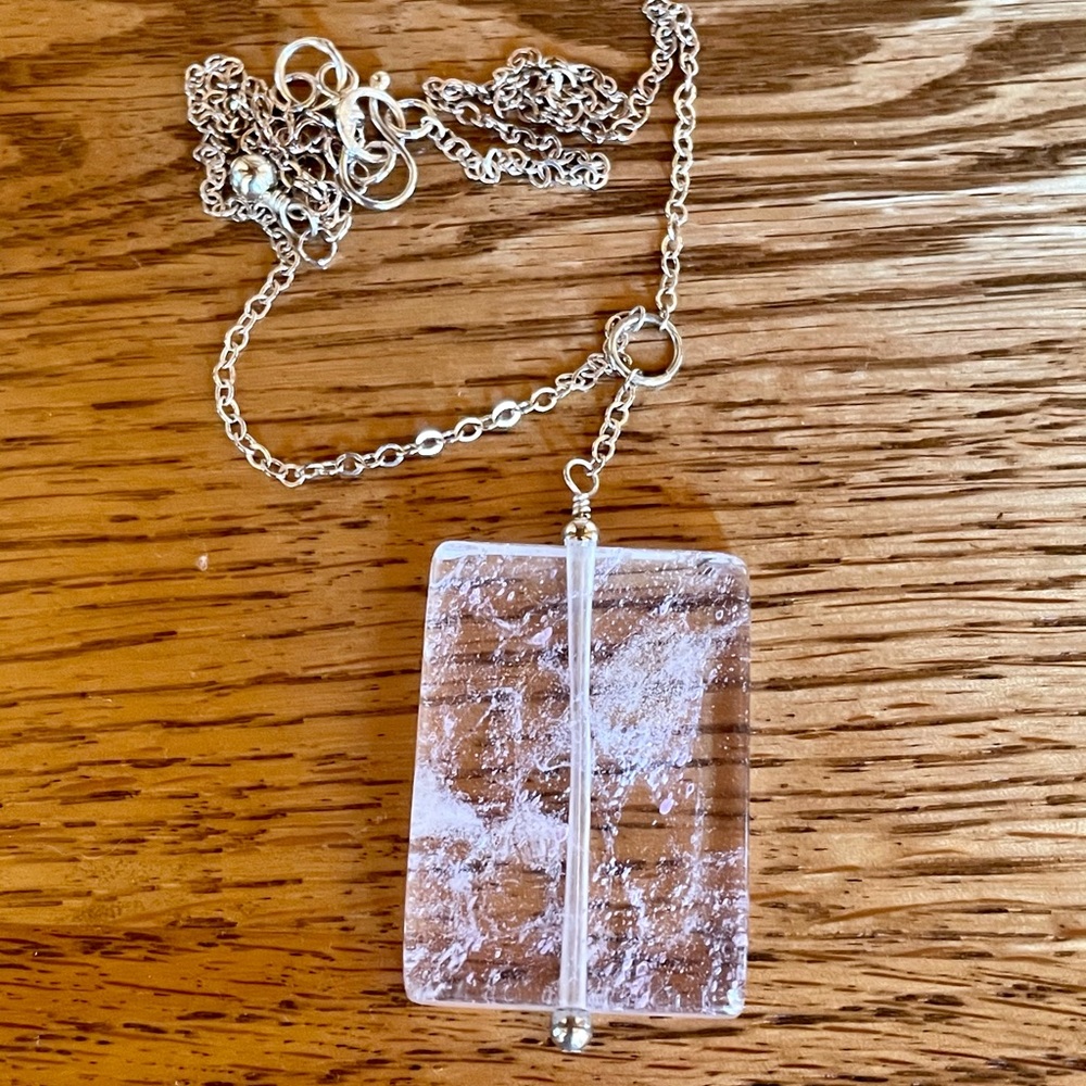 🆕Sterling Silver Clear Pendant Necklace